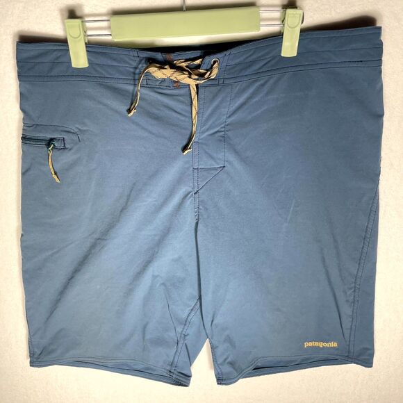 Patagonia Mens Swim Trunk Blue with‎ Gold embroidery Size 34 - Picture 5 of 9